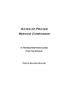 Gates Of Prayer Transliteration Companion
